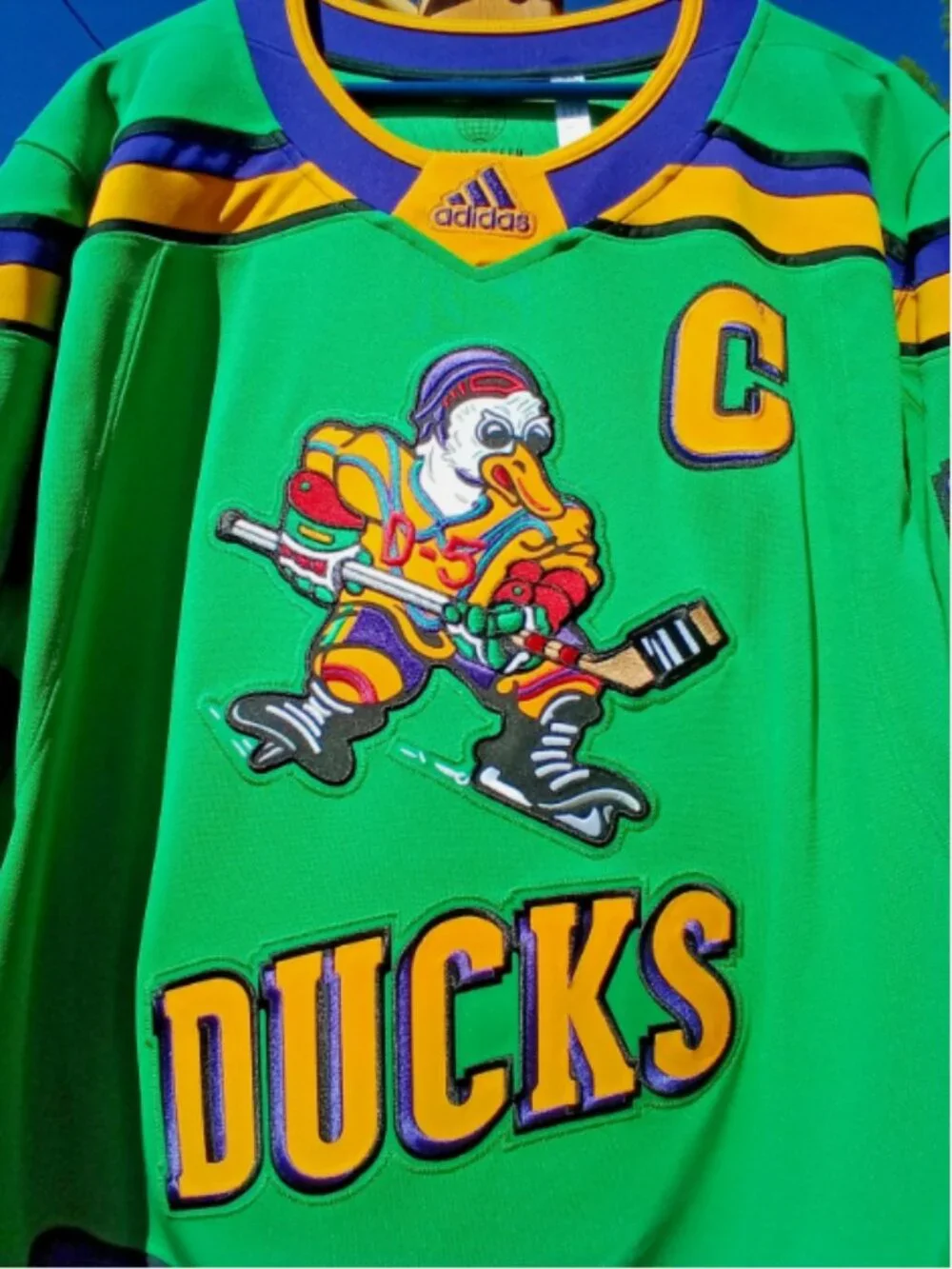 (52)adidas Mighty Ducks Charlie Conway NHL Hockey Jersey